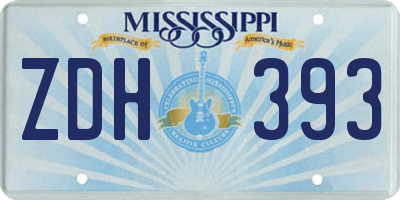 MS license plate ZDH393