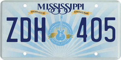 MS license plate ZDH405