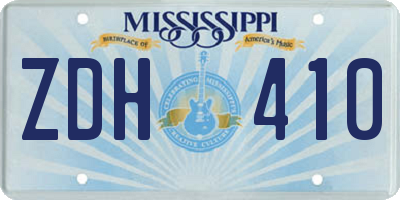 MS license plate ZDH410