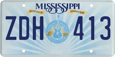 MS license plate ZDH413