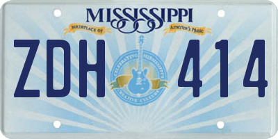 MS license plate ZDH414