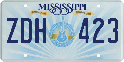 MS license plate ZDH423