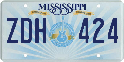 MS license plate ZDH424