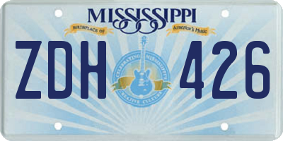 MS license plate ZDH426