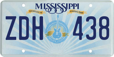 MS license plate ZDH438