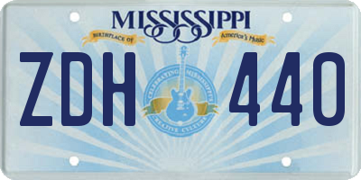 MS license plate ZDH440
