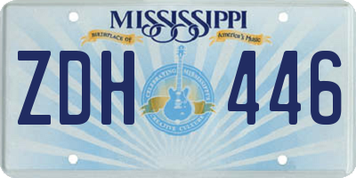 MS license plate ZDH446