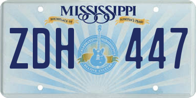 MS license plate ZDH447
