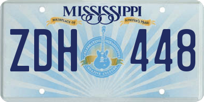 MS license plate ZDH448