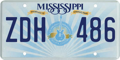 MS license plate ZDH486
