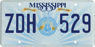 MS license plate ZDH529