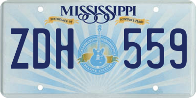 MS license plate ZDH559