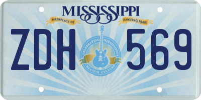 MS license plate ZDH569