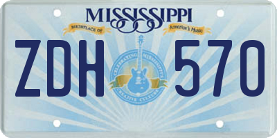 MS license plate ZDH570
