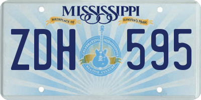 MS license plate ZDH595