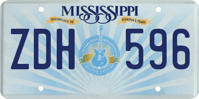 MS license plate ZDH596