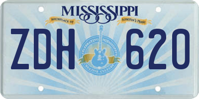 MS license plate ZDH620