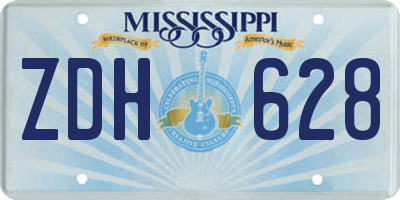 MS license plate ZDH628