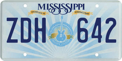 MS license plate ZDH642