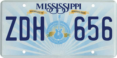 MS license plate ZDH656