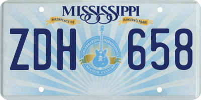 MS license plate ZDH658