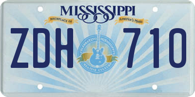 MS license plate ZDH710
