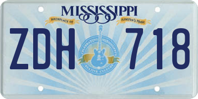 MS license plate ZDH718