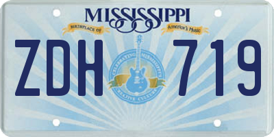 MS license plate ZDH719