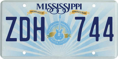 MS license plate ZDH744