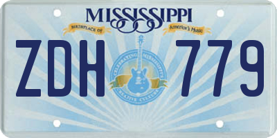 MS license plate ZDH779