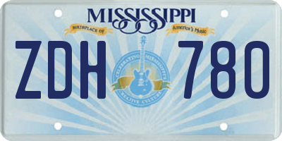 MS license plate ZDH780
