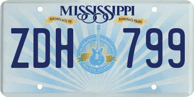 MS license plate ZDH799