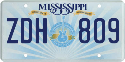 MS license plate ZDH809