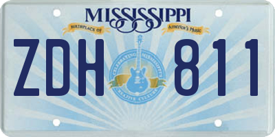 MS license plate ZDH811
