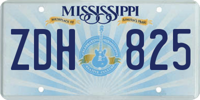 MS license plate ZDH825