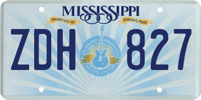 MS license plate ZDH827