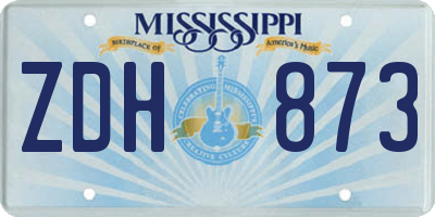 MS license plate ZDH873