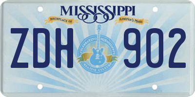 MS license plate ZDH902