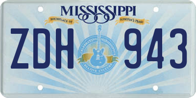 MS license plate ZDH943