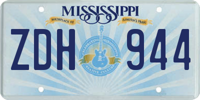 MS license plate ZDH944