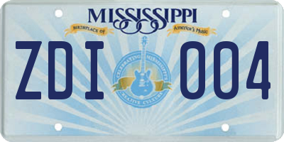 MS license plate ZDI004