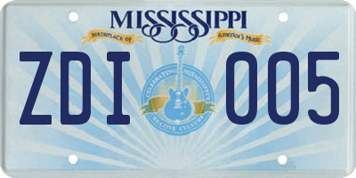 MS license plate ZDI005