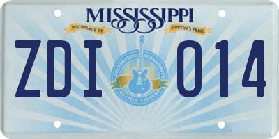 MS license plate ZDI014