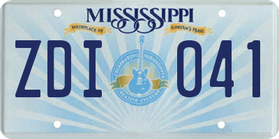 MS license plate ZDI041