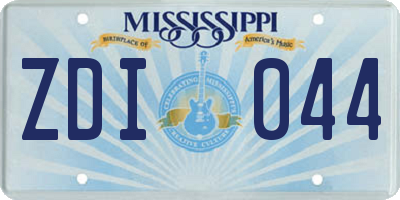 MS license plate ZDI044