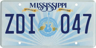 MS license plate ZDI047