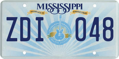 MS license plate ZDI048