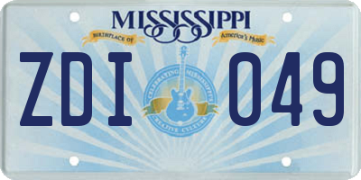 MS license plate ZDI049