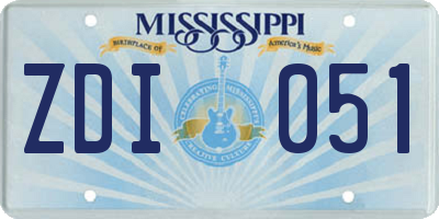 MS license plate ZDI051