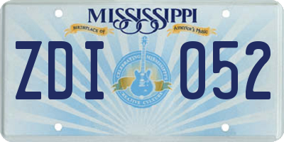 MS license plate ZDI052